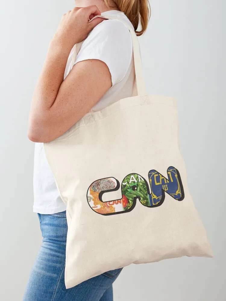 يمكن غلاف الألبوم شعار تاغو ماجو/Ege Bamyasi/أيام المستقبل حمل حقيبة حقيبة قماش قنب المتسوق حقيبة يد أكياس الحلوى قماش حمل الحقائب