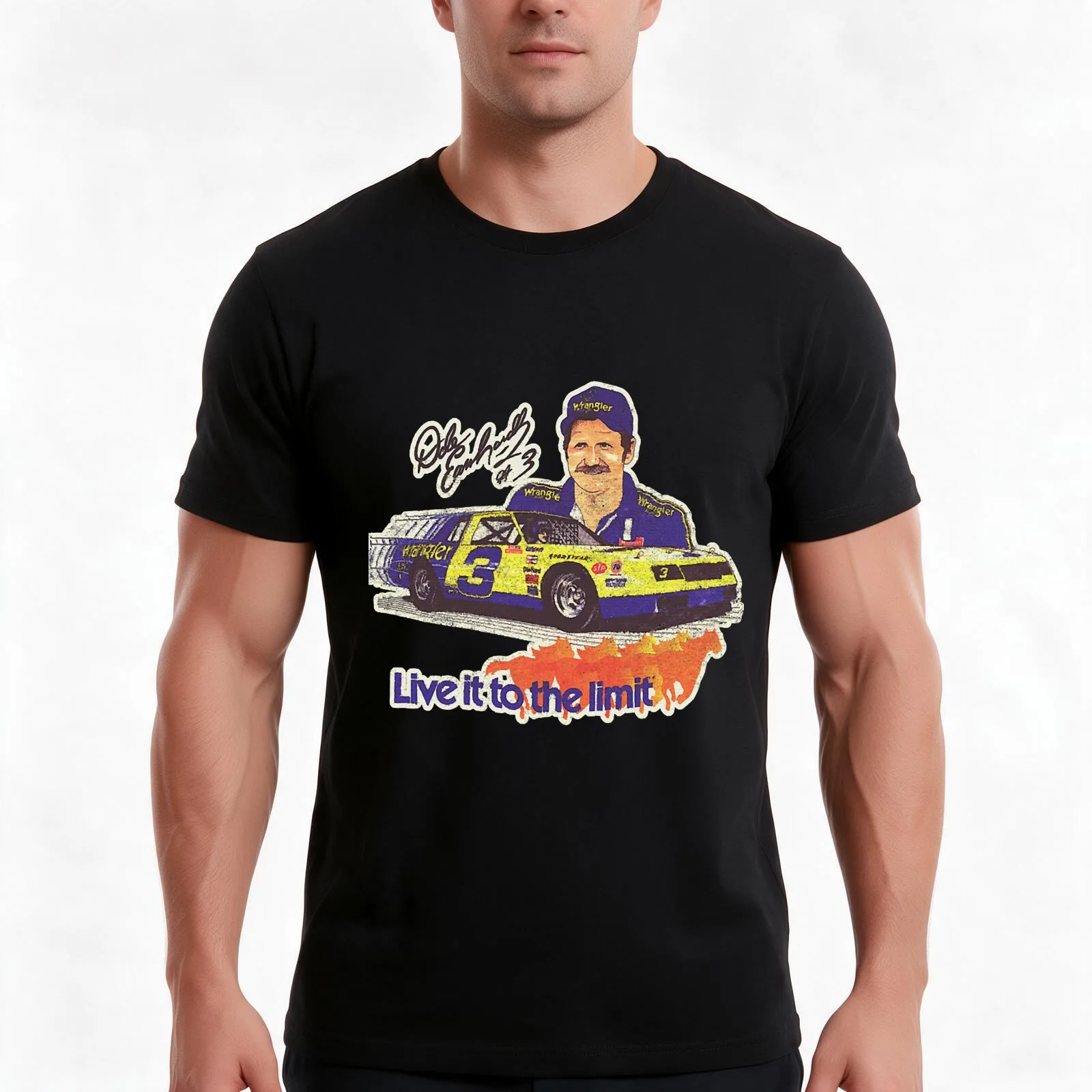 Earnhardt Wrangler [Vintage Distressed] T-Shirt Summer Casual Cotton Tee, Unisex Men Women