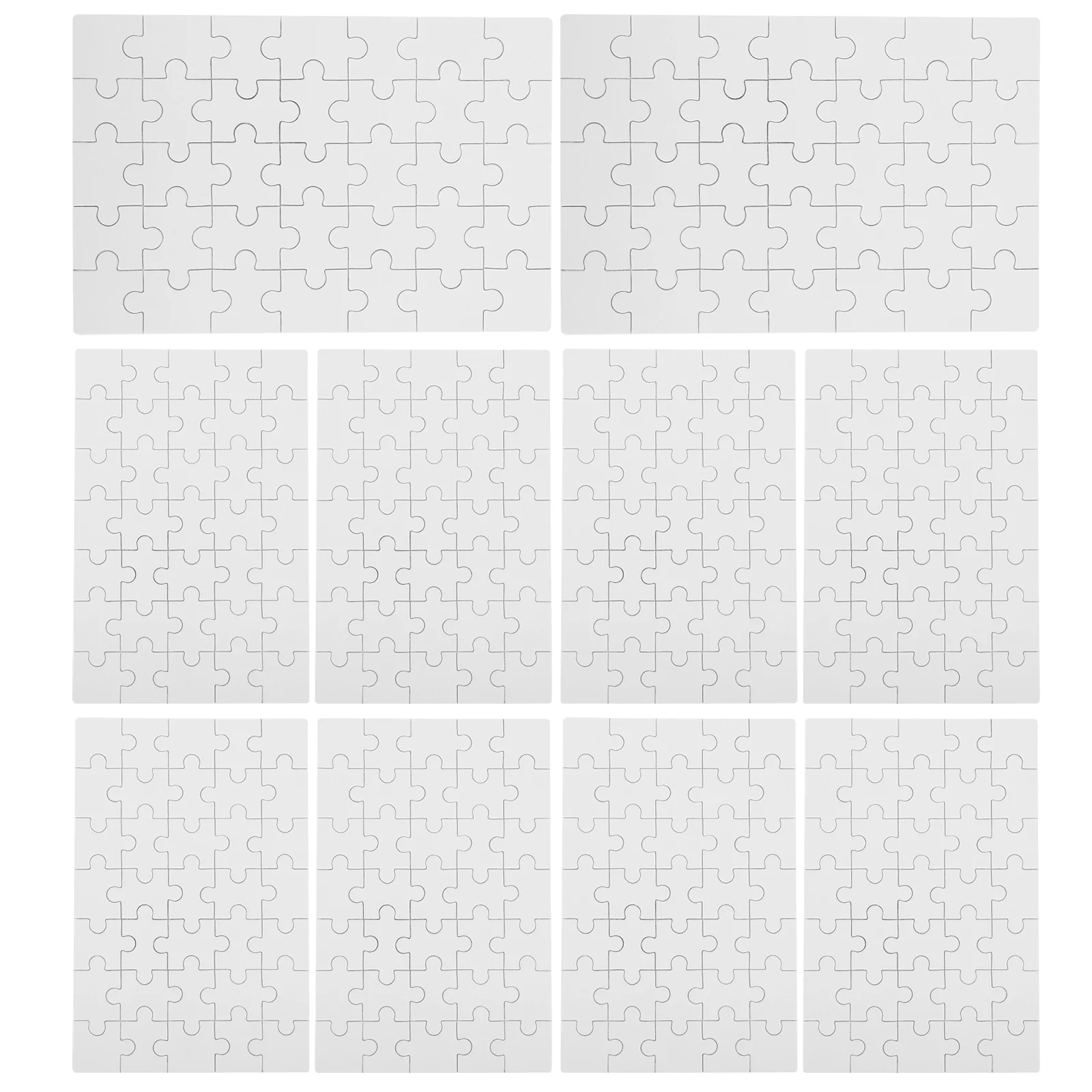 Blank Puzzle Sublimation Blanks 10 Sheets White Wooden Transfer Puzzles Craft Pieces Heat Printing Gifts Family Party Games