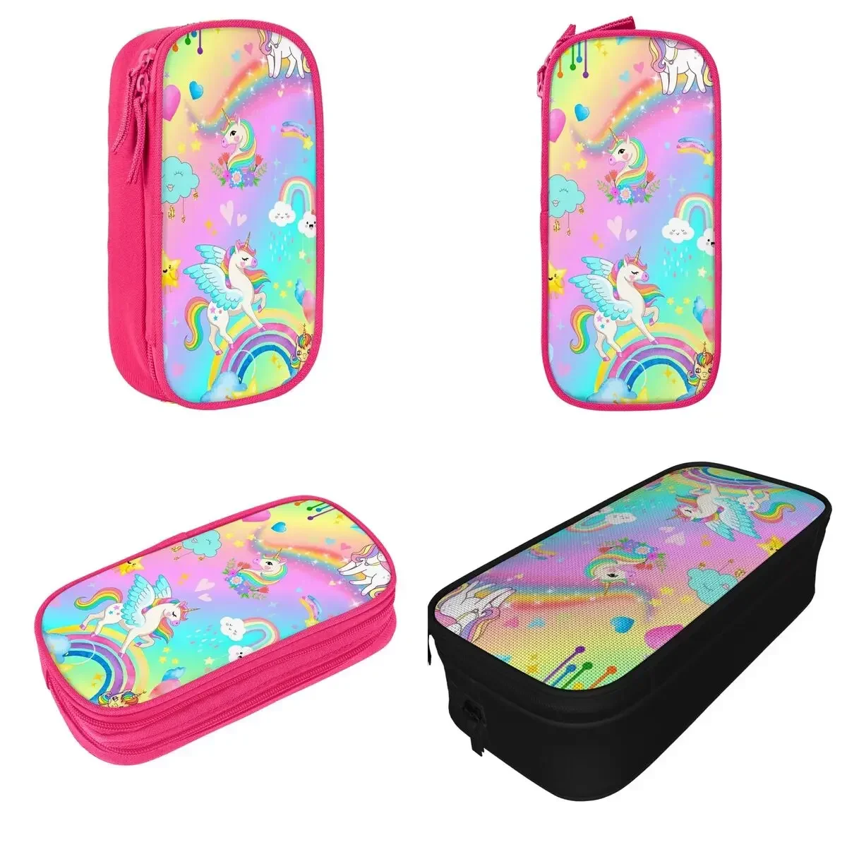 

New Unicorn Cartoon Rainbow Pencil Case Pencilcases Pen Box for Girls Boys Big Capacity Pencil Bags Students School Stationery