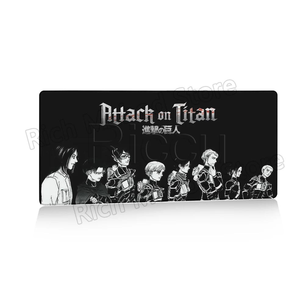 Podkładka na biurko Anime Attack on Titan XXL Duża Czarno-Biała Podkładka pod Mysz dla Graczy Komputerowa Podkładka pod Mysz do Laptopa Klawiatura Mata Pod Mysz Dywanik — zdjęcie produktu 7