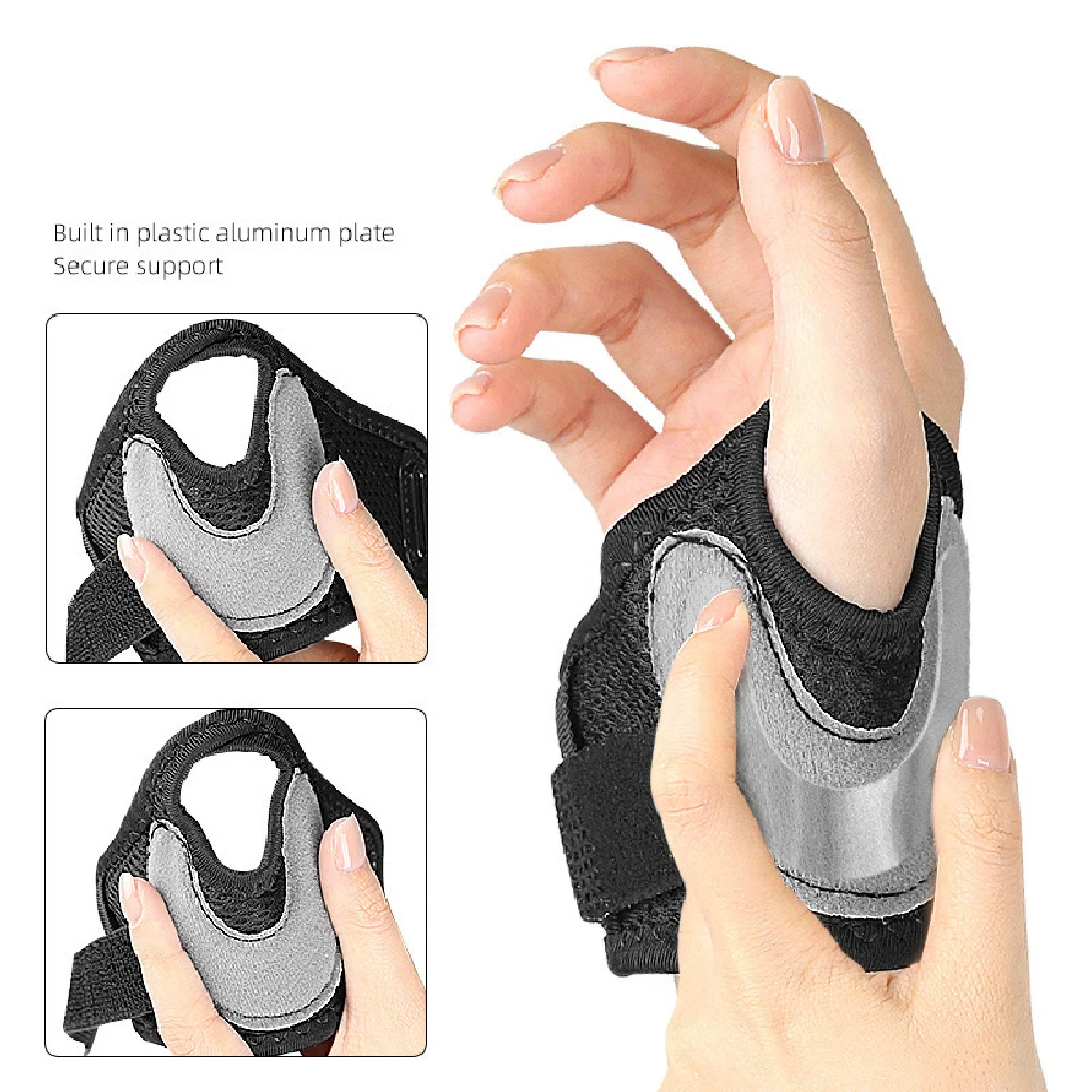Adjustable Aluminum Thumb Spica Splint Brace,Compression Thumb Wrist Sleeve for CMC Joint Support, Weightlifting Tennis Sports