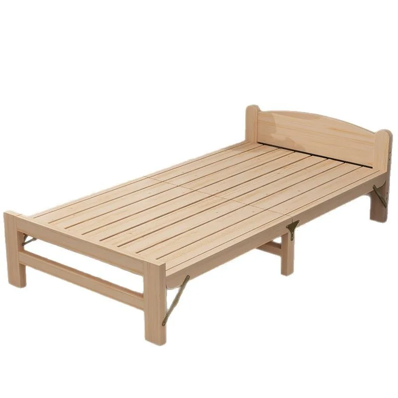 

Solid wood folding thickened bed installation-free portable office nap bed