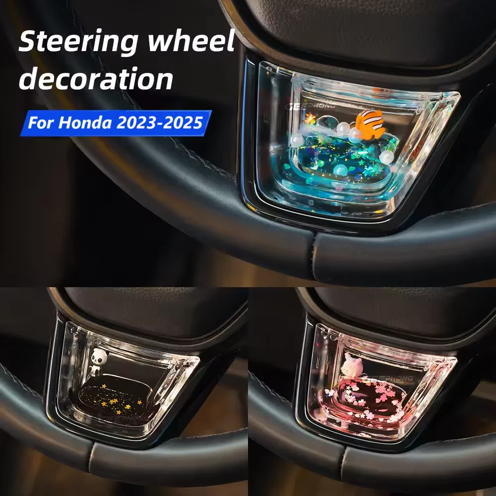 For Honda Civic Integra Accord CR-V HR-V Steering Wheel Decoration Sequin Interior Car Accessories Steering Wheel Cover