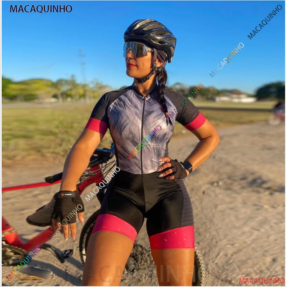 Monkey Women's Cycling Triathlon Jerseys Short Sleeve Jumpsuit Cyclist Overalls Mountain Bike Clothing Macaquinho