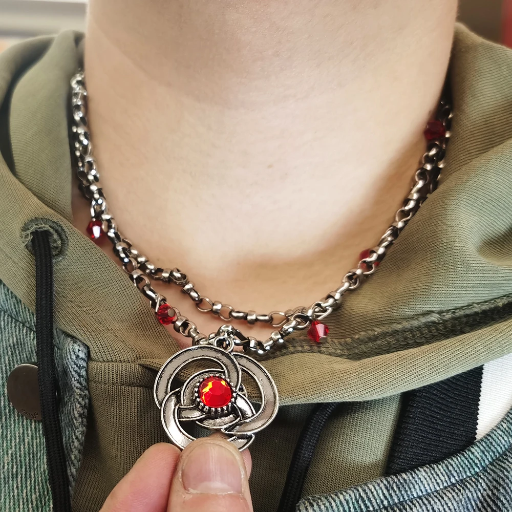 Collar con colgante multicapa de aleación de la serie de drama americana, joyería vintage de cosplay de la heroína Rhaenyra Targaryen, regalos para mujeres y niñas