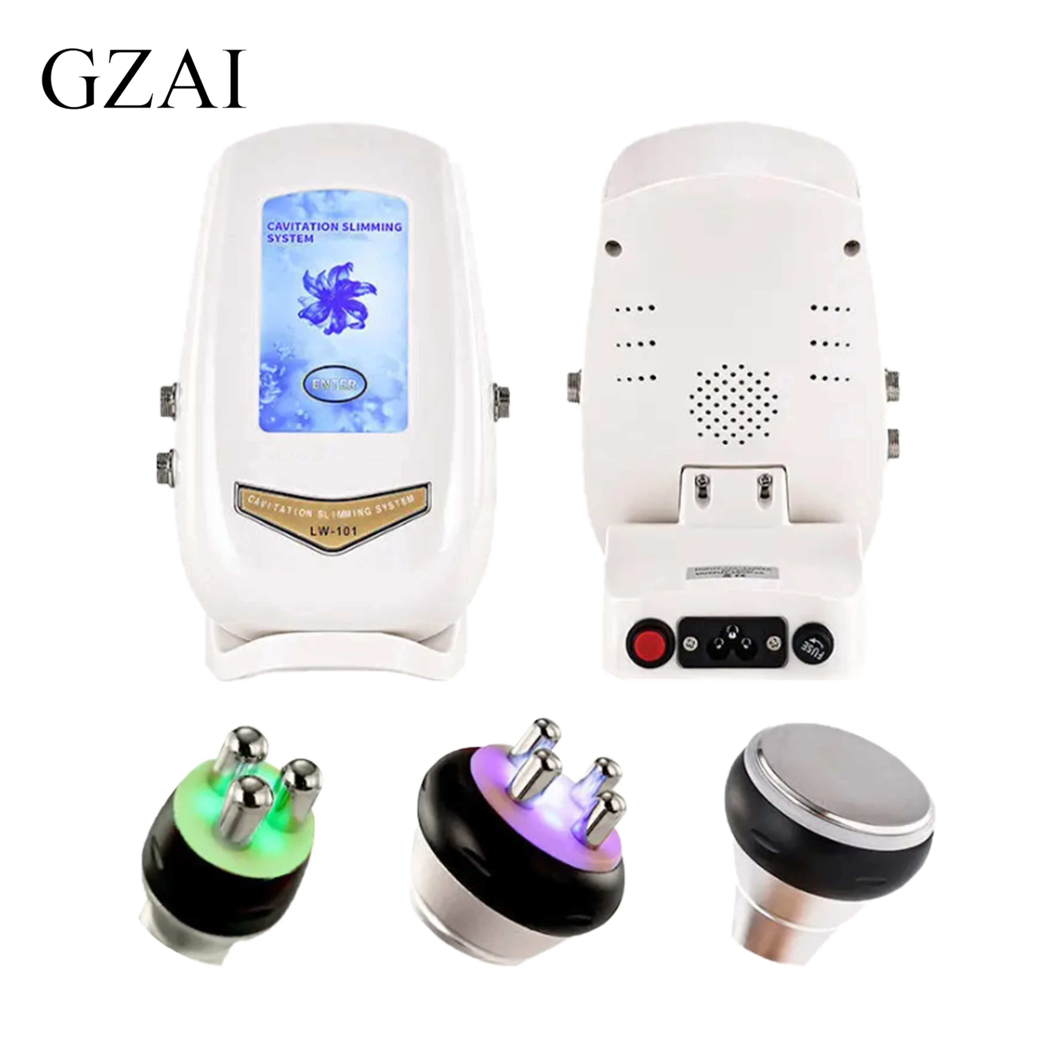 GZAI อัลตราโซนิก 40K 3IN1 Body Shaping Machine เครื่องนวดหน้า, ดูดสูญญากาศที่เพิ่มขึ้น, เครื่อง Cavitation สูญญากาศ