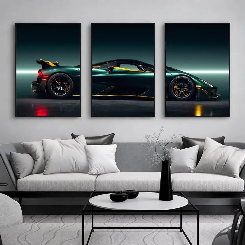 T-Tuatara Extreme Speed Hypercar Painting Calligraphy Canvas Poster Set Wall Artwork for Bedroom Living Room Decorative Prints