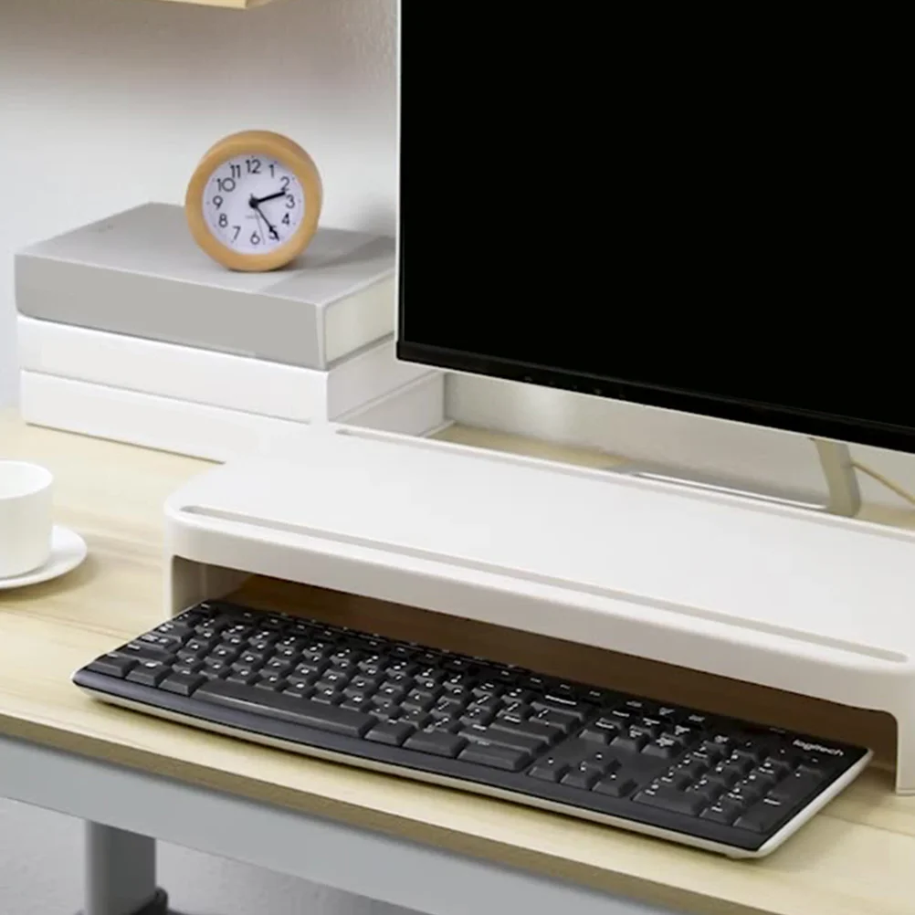 Computer Monitor Stand Heightening Desk Laptop Shelf Storage Beige Base Office Ergonomic Anti Hunchback Neck Back Support