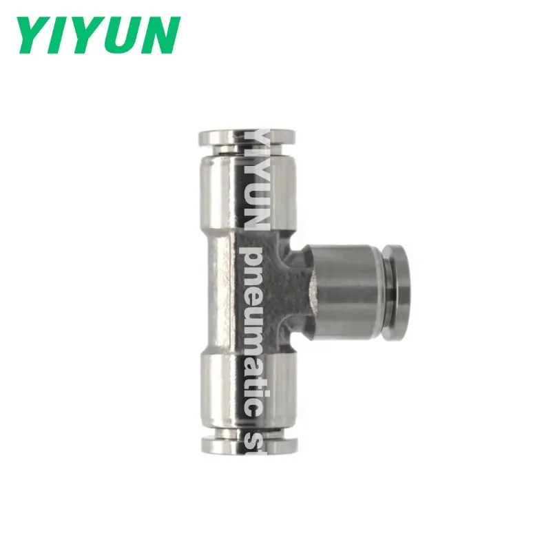 

Stainless steel Union tee T joint Connector 5PCS PE Series PE4 PE6 PE8 PE10 PE12 PE14 PE16 YIYUN Pneumatic components air tool
