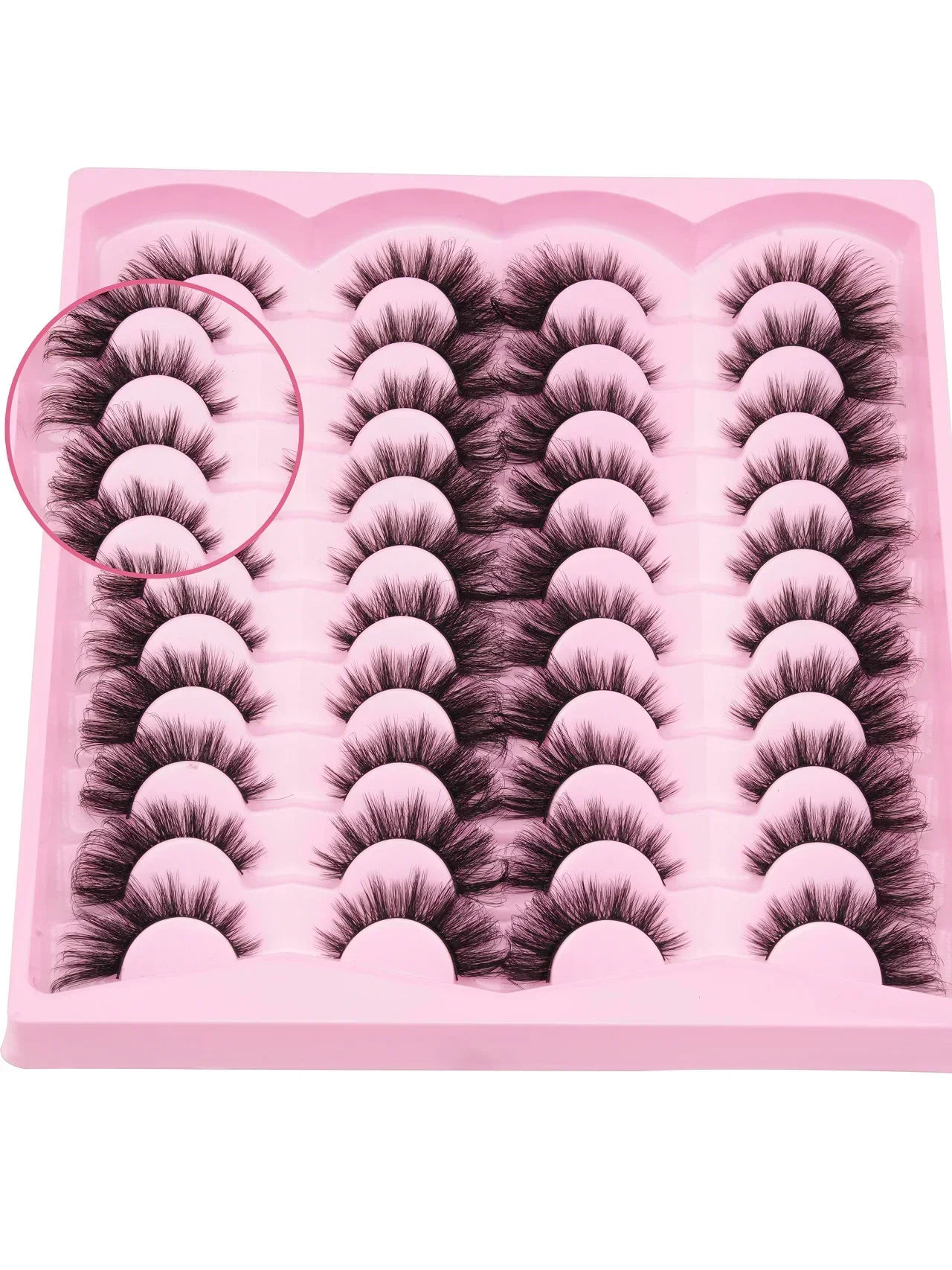 20 Pairs Fluffy Wispy False Eyelashes 3D Faux Mink Strip Lashes Dramatic Voluminous Soft Reusable Eye Makeup Lashes