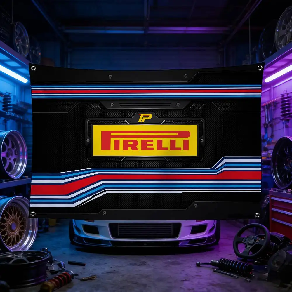 Bandera PIRELLI de 120g, Poliéster, Impresión por Sublimación, Duradera, Decoración para el Hogar, Regalo