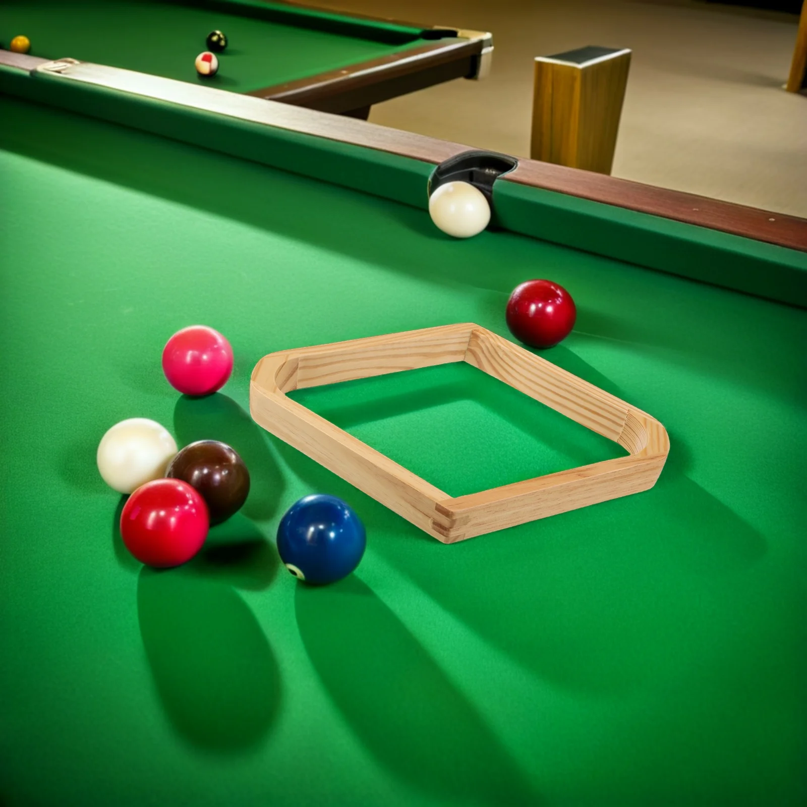 

2 Pcs Billiard Tripod Ball Rack Triangle Set Balls Racks Accessory Wood Cue Holder