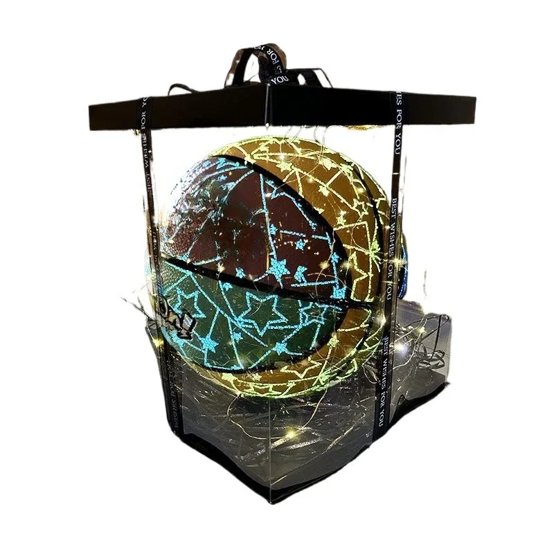 

Children's luminous color matching No. 5 basketball school recommends high-value birthday gifts and special blue balls for