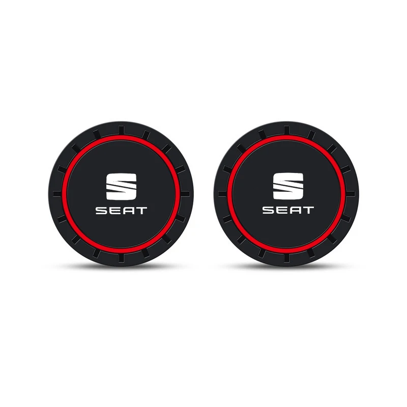 2PC Car Coasters Water Cup Slots Non-Slip Mat Waterproof Cup Pad For Seat FR Leon Ibiza Altea Exe 5f Mk2 Mk3 TARRACO Accessories