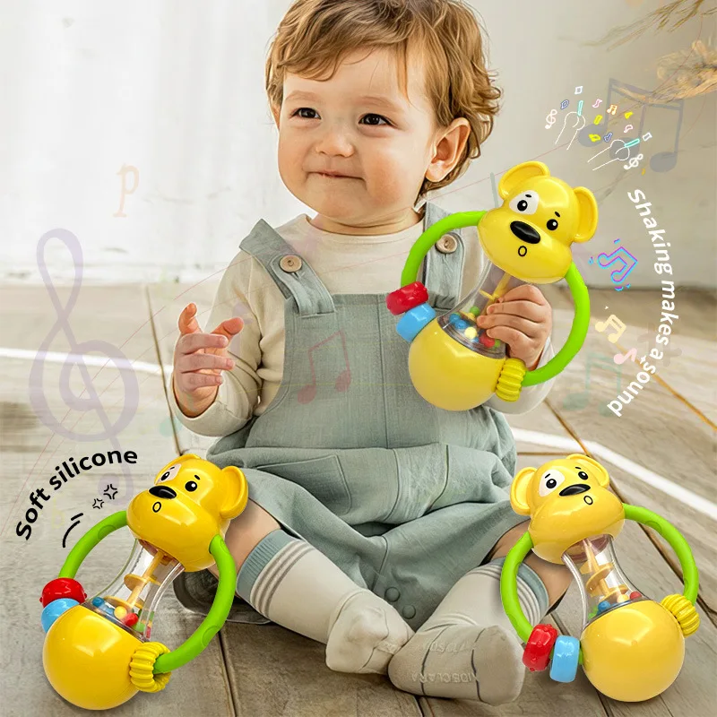 Speelgoed voor baby's en peuters Rammelaar Baby 0-1 jaar oud Grijpen Vroeg onderwijs Educatief speelgoed Puppy Zachte gom Kauwen Rammelaar Speelgoed
