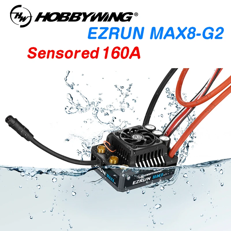 

2022 NEW HobbyWing EzRun MAX8 G2 Sensored Brushless Waterproof Power ESC 160A ESC For 1/8 Truck Bigfoot Car RC Car Parts