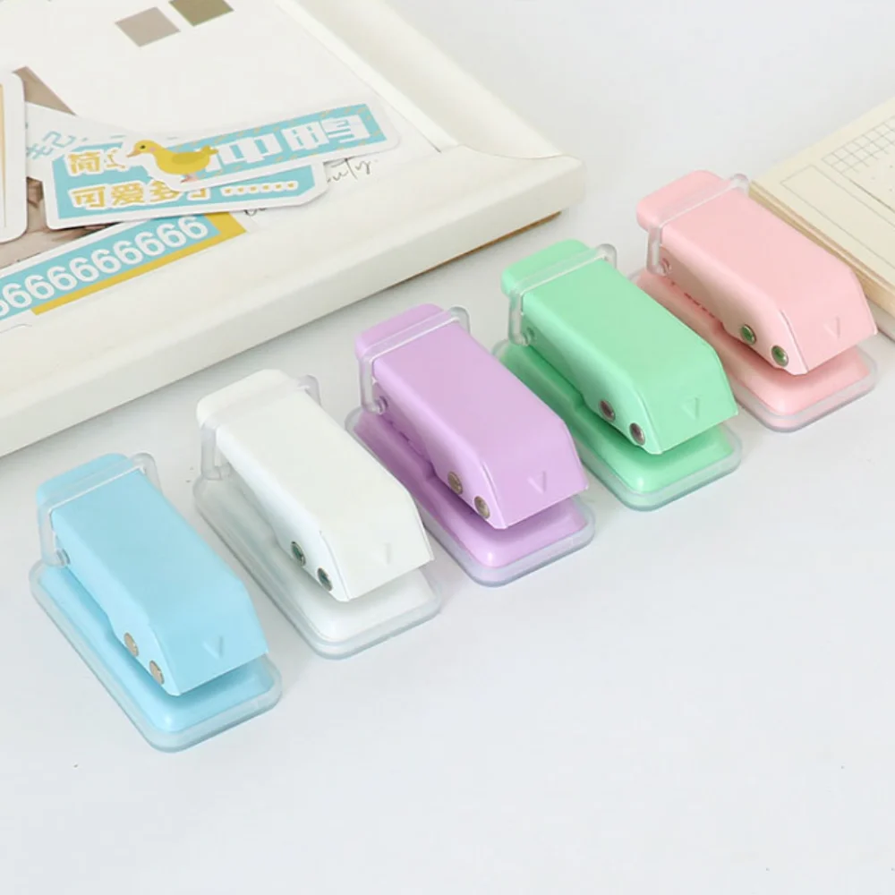 Portable DIY Crafts Single Hole Punch Punching Macaron Color Embossing Tool 1 Hole Binding DIY Paper Puncher Stationery