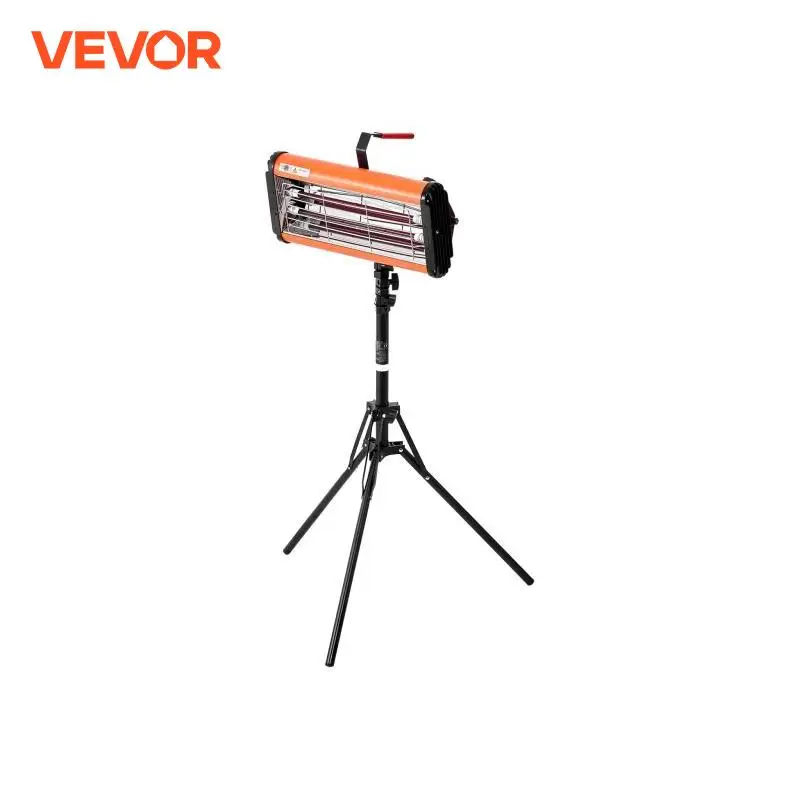 VEVOR Infrared Curing Lamp, Handheld/Stand Dual Use, 2000W 0-90 min Timing, Auto Heating Car Curing Light with Bracket, 3.55 sq.