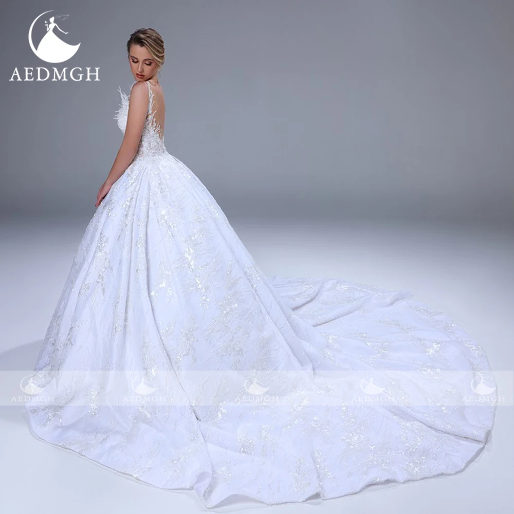 Aedmgh Ball Gown Exquisite Wedding Dresses 2024 Sweetheart Sleeveless Vestido De Novia Lace Embroidery Glitter Robe De Mariee