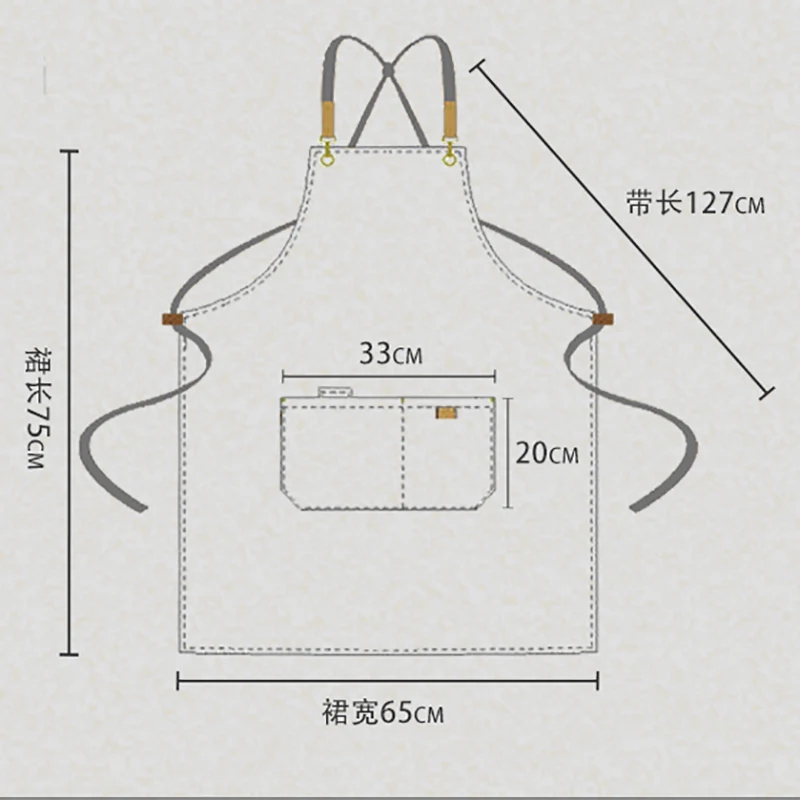 Custom Work Apron Kitchen Chef Bib Restaurant Cafe Barber Waiter Overalls Salon Nails Hairdressing Mandiles Waterproof Avental