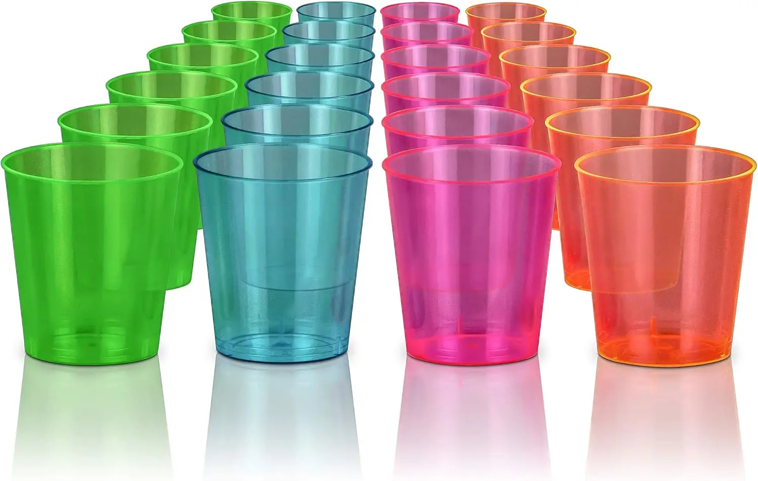40-teiliges Schnapsglas-Set, 2 Unzen, durchsichtige Hartplastikbecher, Gelee-Becher für Partyzubehör, Hochzeit, Geburtstag, stapelbare Gläser