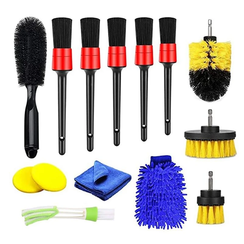 

14Pcs Car Cleaning Brush Set,Professional Car Cleaning Kit, Car Cleaning Brushes,Car Interior Cleaning Kit, Wheel Brush