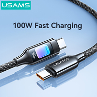 USAMS 100W USB C Cable for iPhone 16 15 Pro Max Fast Charging Cable For Samsung Xiaomi Huawei Mac Type C Data Charging Cable