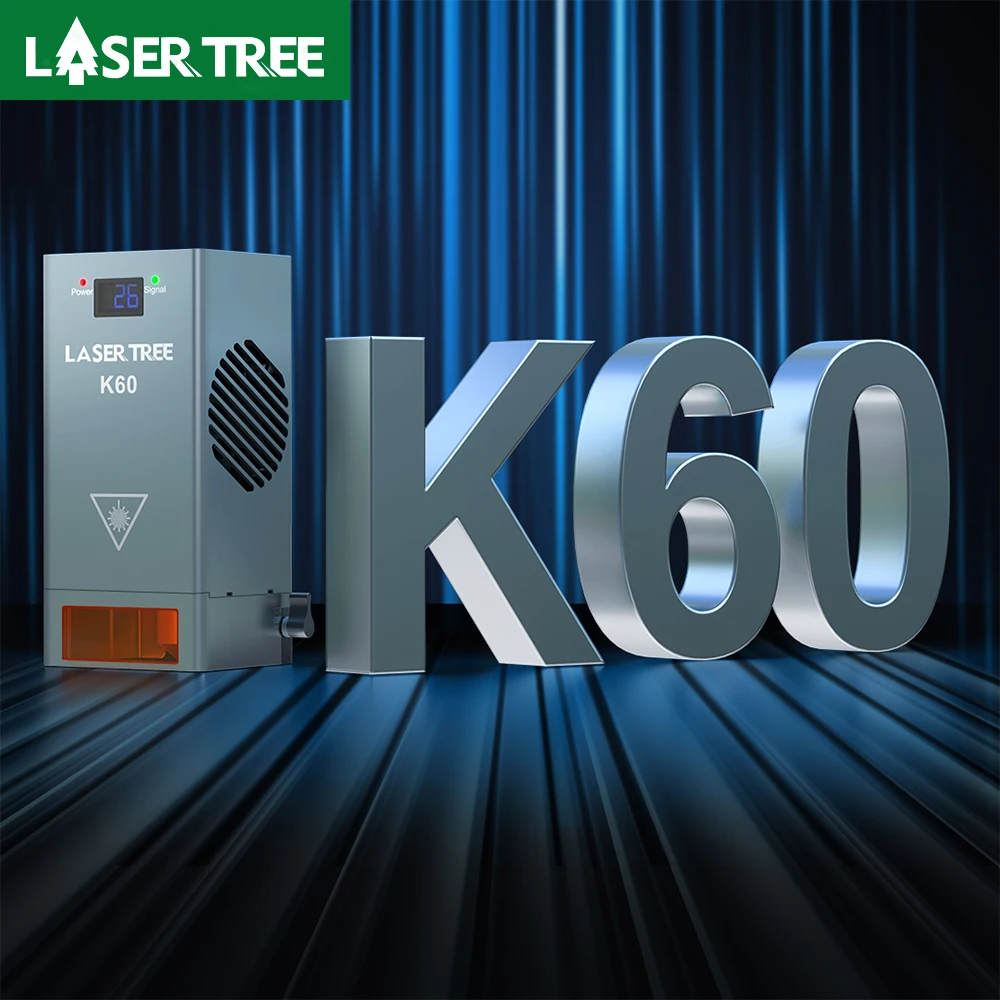 LASER TREE 60W/40W/30W/20W Optical Power Laser Head with Air Assist 450nm Blue Light TTL Module for CNC Engraver Cutting Tools