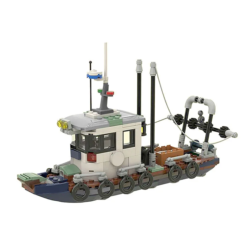  TechnicalCity Harbor Small Fishing Trawler Ship Building Blocks Bricks Set Kids Toys Gifts For Boys & Girls