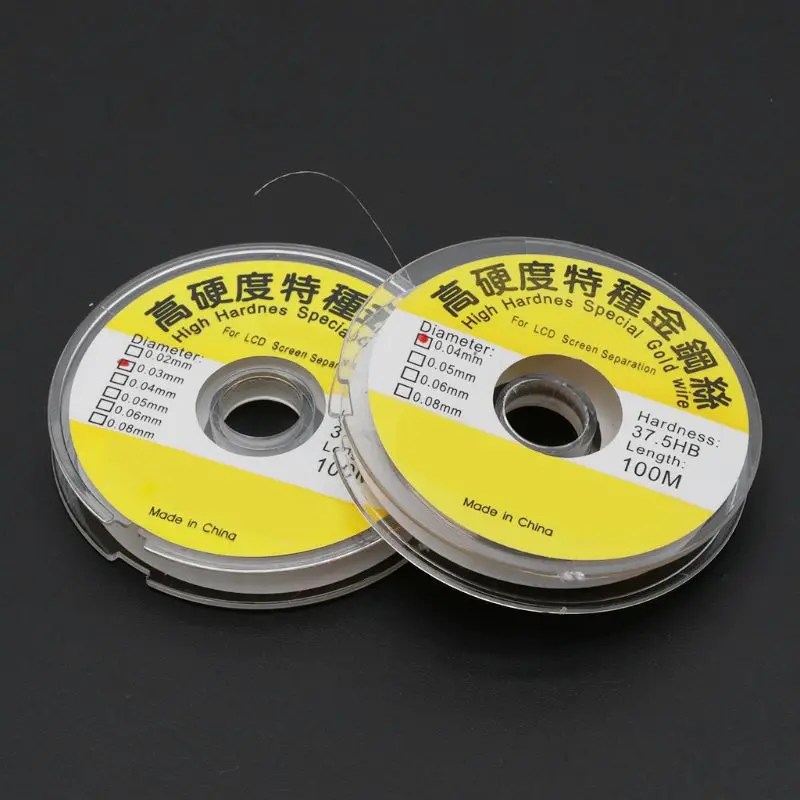 100m Alloy Gold Molybdenum Wire Cutting Line LCD Display Screen Separator Wire Separator Repair Accessories