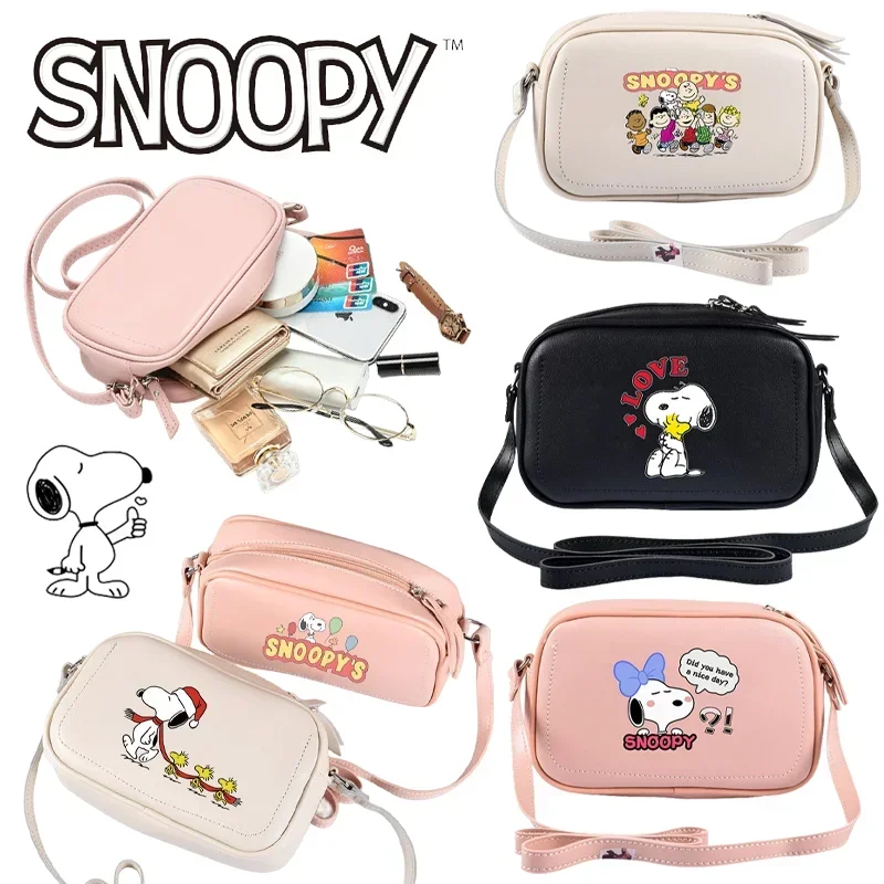 

Kawaii Snoopy Shoulder Bag Fashion Women Large Capacity PU Crossbody Bags Female Travel Handbag Casual Shopper Tote Purses