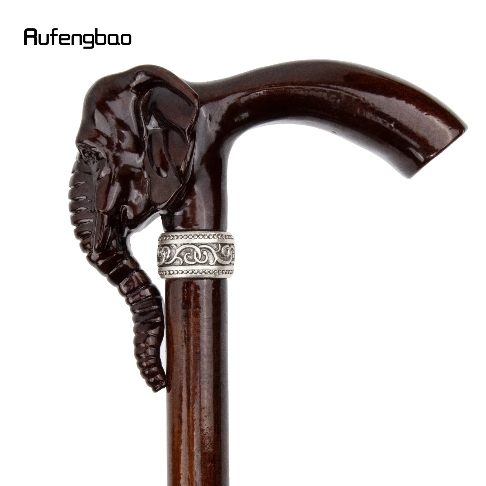 Elephant Wooden Single Joint Fashion Walking Stick Decorative Cospaly Party Walking Cane Halloween Mace Wand Crosier 92cm