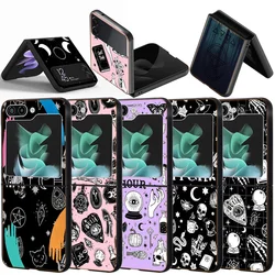 Occult Witchcraft Moon Gothic Witch Shockproof Case For Samsung Galaxy Z Flip 7 5 4 3 Z Flip 6 5G Black Hard ZFlip3 zflip4 zfl