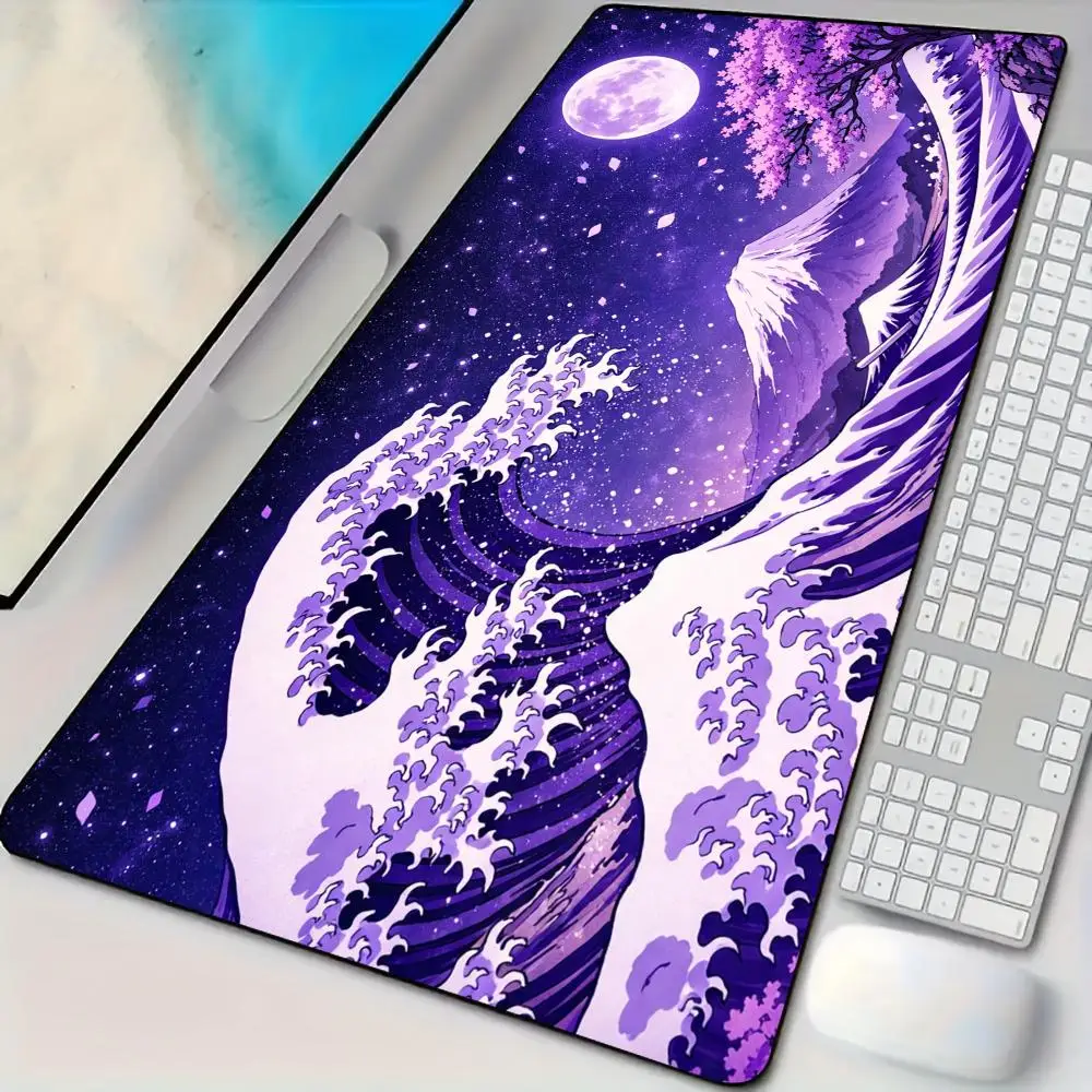 

Neon-style mysterious wave design Mouse Pad Desk Mat Non-Slip Stitched Edge office carpet Gaming mats Computer mouse pads