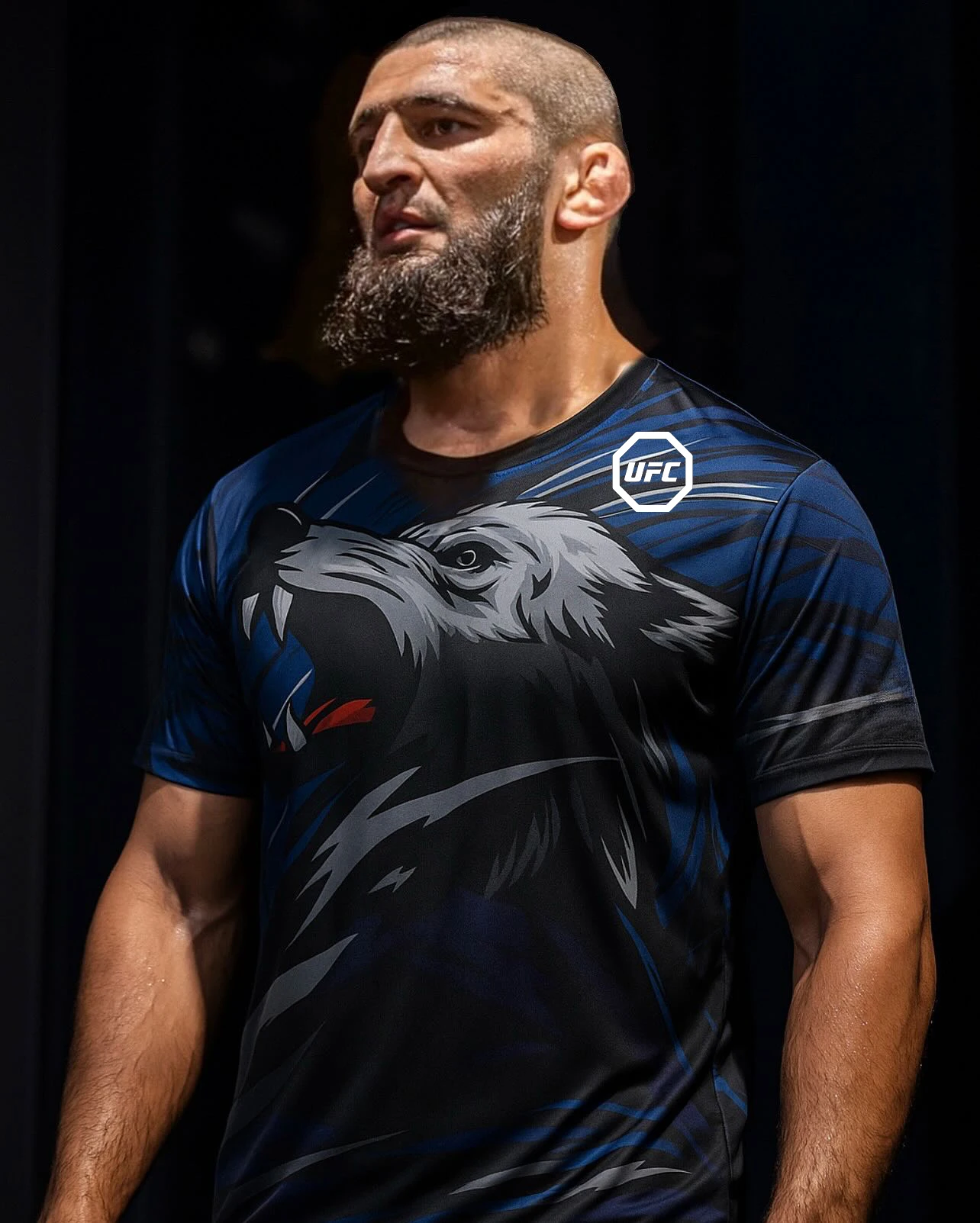 جديد UFC الملاكم Khamzat Chimaev وولف الملك القتال ليلة قميص الرجال النساء فضفاضة تنفس التجفيف السريع القتالية تي شيرت رياضي