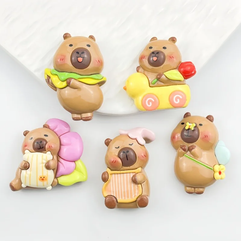 

10pcs Sweet MINISO Anime Kawaii Sanrio Ins Kapipala Resin Accessories Cute Hair Clips Handmade Diy Patches Gifts Toys for Kids
