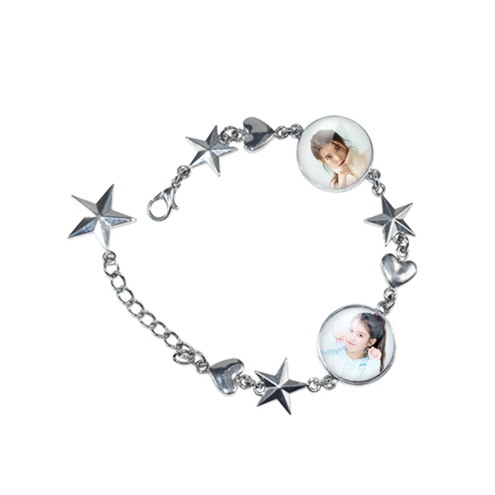 KPOP IU GOT7 ASTRO ITZY Bracelet BNK48 DEW Five Pointed Star Pendant Fashion Adjustable Bracelet Unisex Decorative Accessories