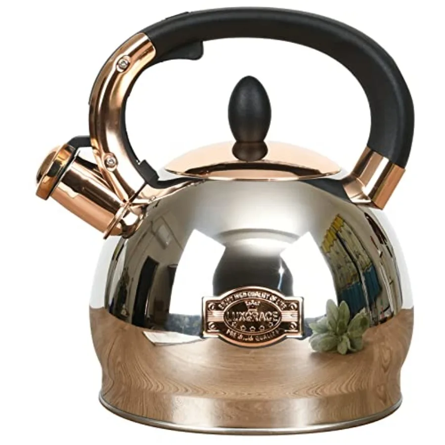 

Stainless Steel Whistling Tea Kettle with Metal Capsulated Bottom for Quick Heat Distribution