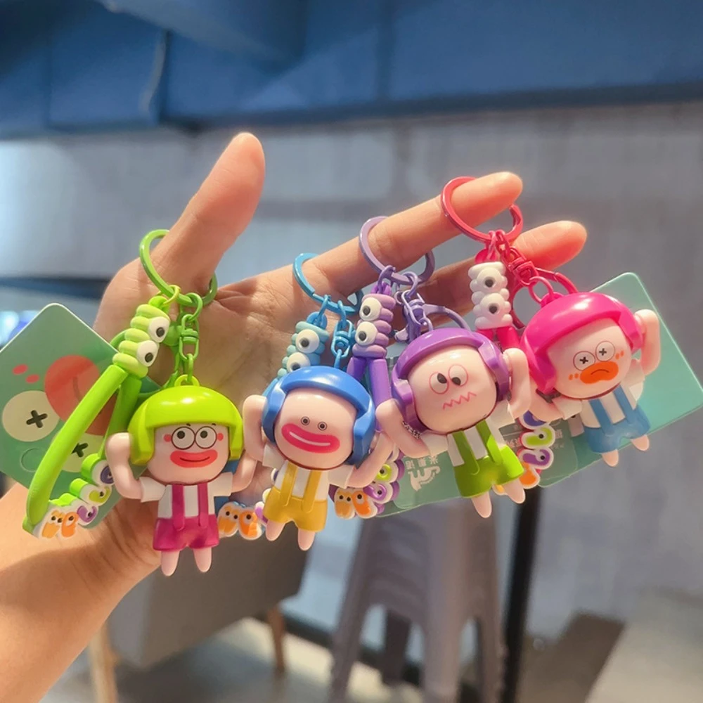 Car Keyring Ugly Doll Cartoon Face Changing Doll Panda DIY Crafts Face Changing Toy 3 Facial PVC Panda Face Makeup Toy Student