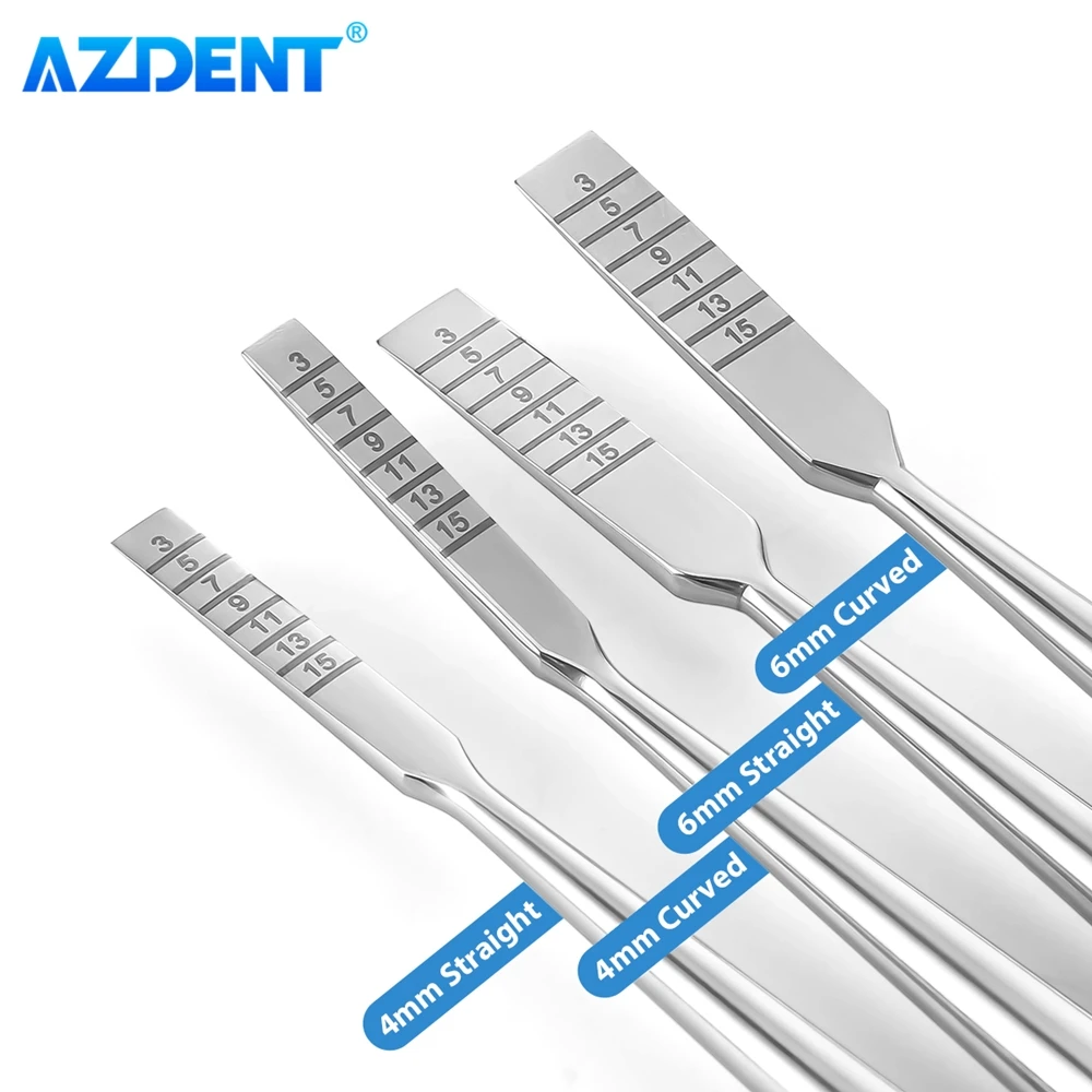 4PCS Set AZDENT Dental Implant Instrument Bone Knife Chisel Tooth 16.5cm Bone Split Grafting Dentistry Dentists Tool Autoclave