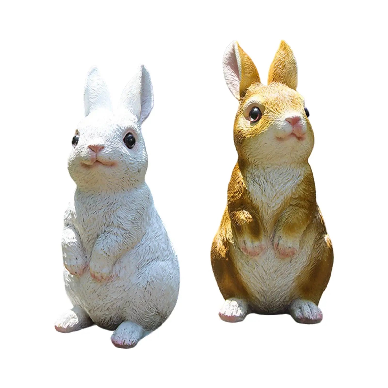 

2Pcs Rabbit Statue Resin Vivid Garden Animal Statue for Tree Porch Weddings