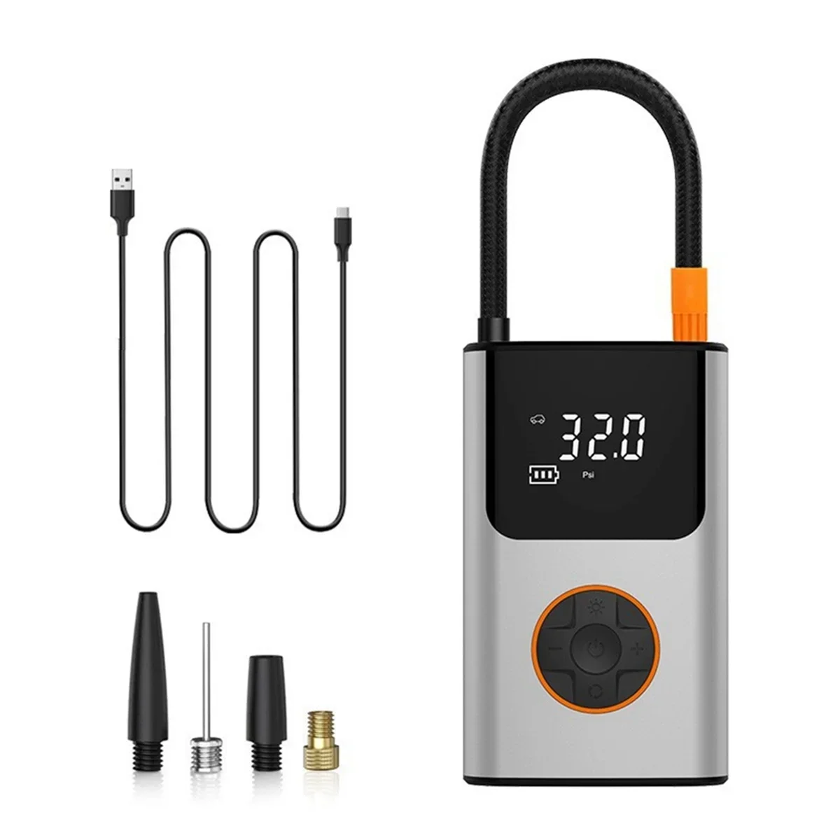 

NNR 150PSI Cordless Tire Inflator - Portable Air Compressor for Car/Bike, Fast Auto Shutoff with LED Pressure Gauge