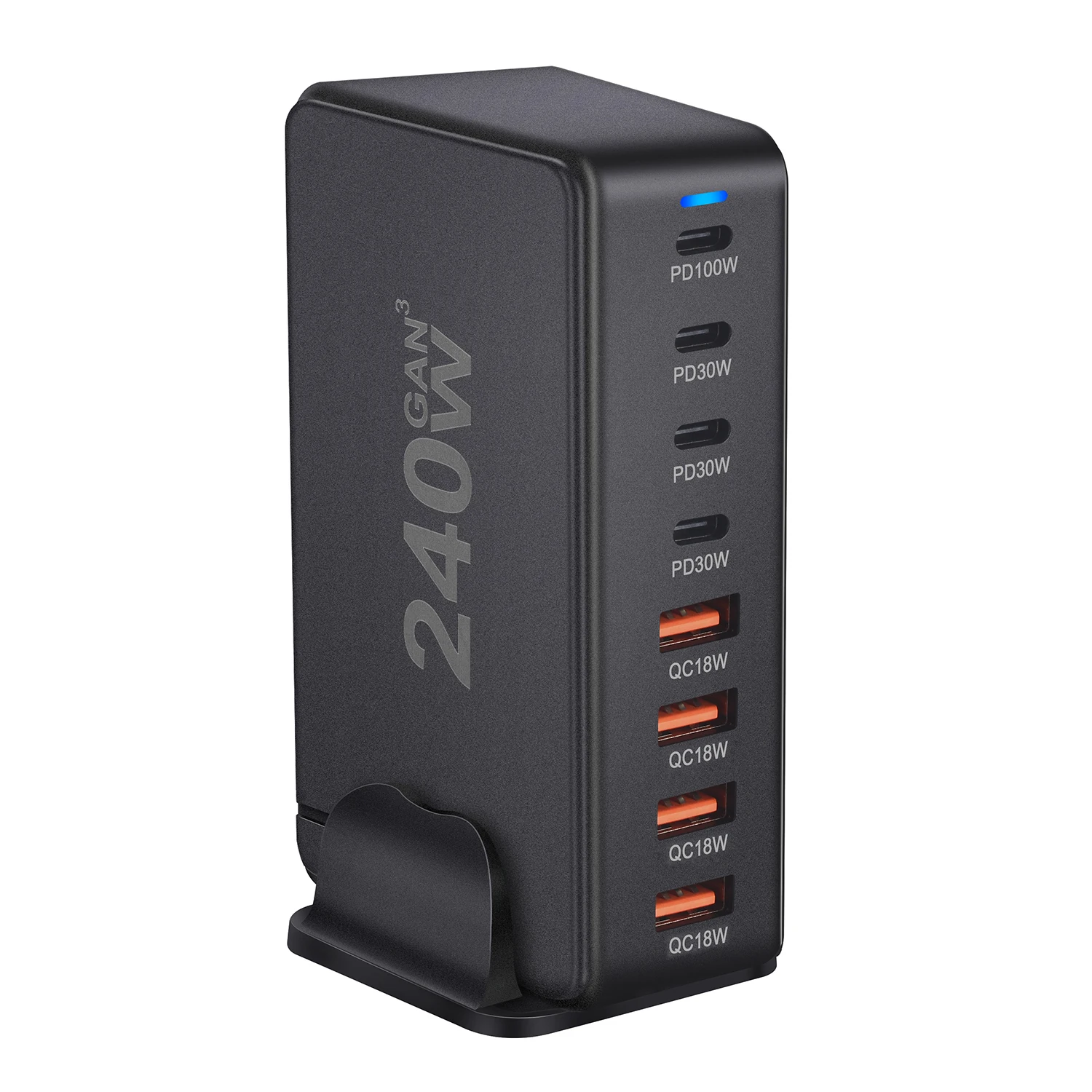 Ładowarka GaN 240 W do komputerów stacjonarnych 8-portowa ładowarka PD typu C Szybkie ładowanie 3.0 USB typu C Szybka ładowarka mobilna Ładowarka USB