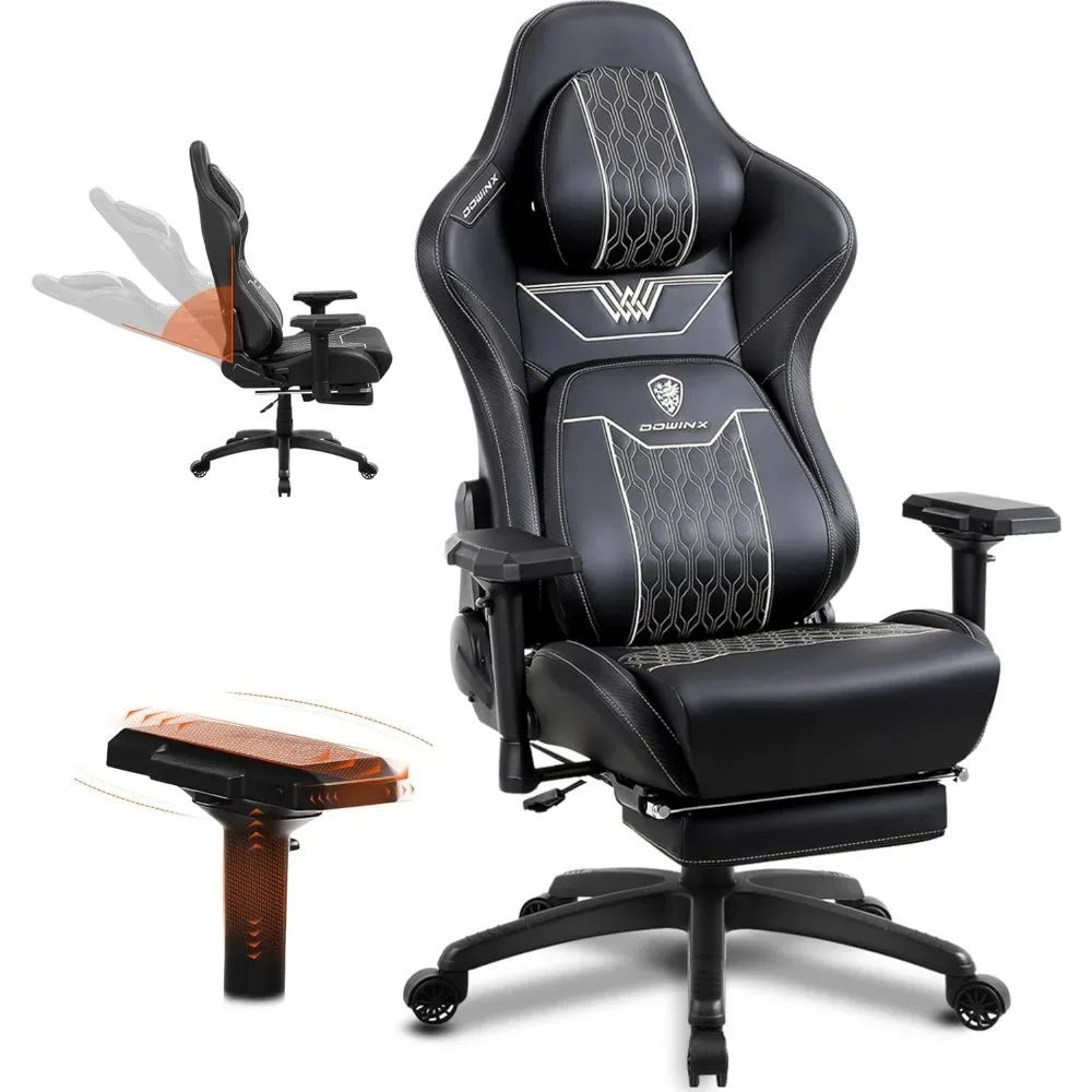 

Большое и высокое игровое кресло Dowinx с подставкой для ног, эргономичное офисное кресло с высокой спинкой, удобным подголовником и поясничной опорой, 4 шт.