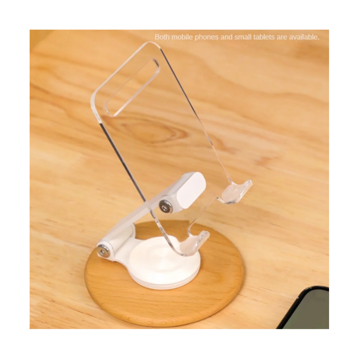 

Cell Phone Transparent Stand Acrylic 360 Degree Rotating Stand Desktop Multifunctional Universal Cell Phone Holder