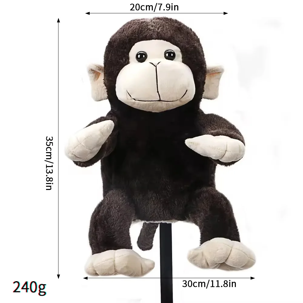 1PC Cute Monkey Plush Golf Wood Head Cover, Cartoon Animal Golf Club Protector Cover, Fit for Driver / Fairway Wood, Lightweight image 6