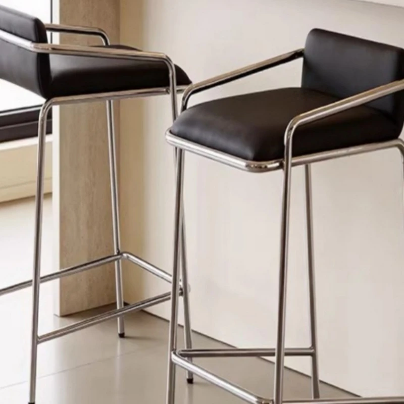 Industrial Style Bar Clear Bar Dining Bar Stainless Steel High Stool Minimalist