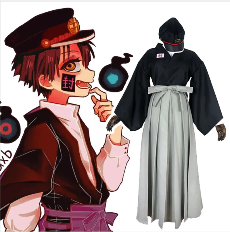 

Anime Toilet-bound Hanako-kun Cosplay Yugi Tsukasa Man Kimono Costume Set Underwear + outerwear + hat + belt + socks