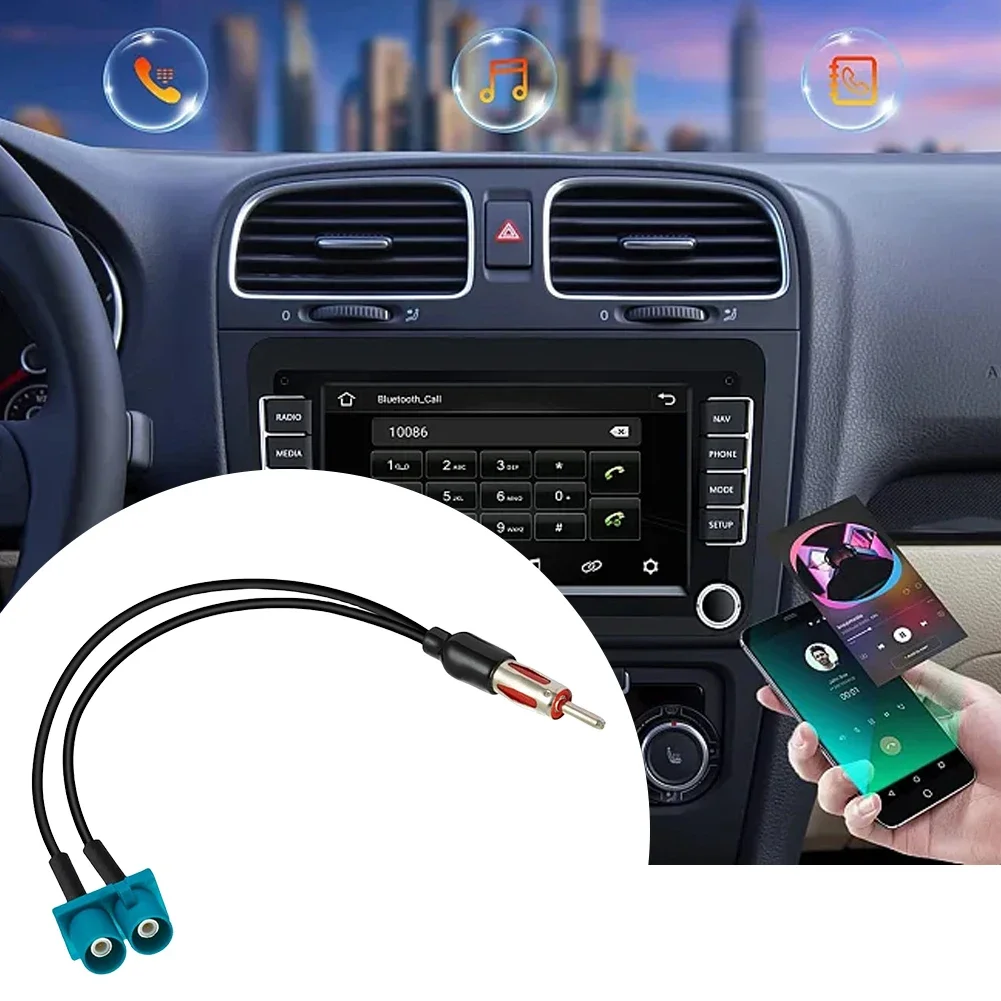 Audio Cable Male Double Fakra - Din Male Aerial Dual Fakra - Din Aerial Antenna Adaptor for BMW 1 3 5 Series E46 E90 E39 E60 E61